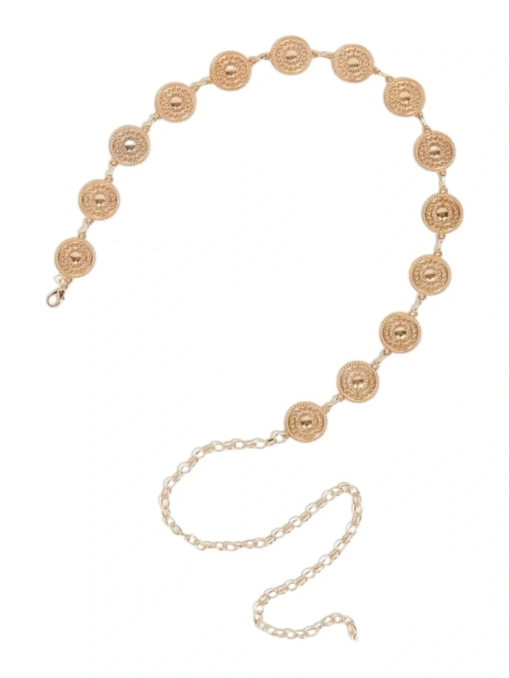 Bohemian Gold Tone Medallion Chain Belt
